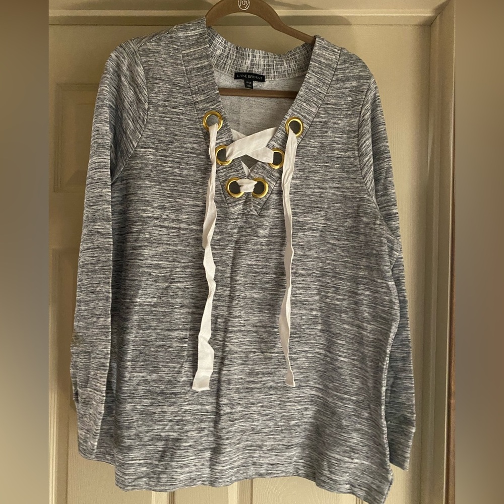 Lane Bryant lace up design top.